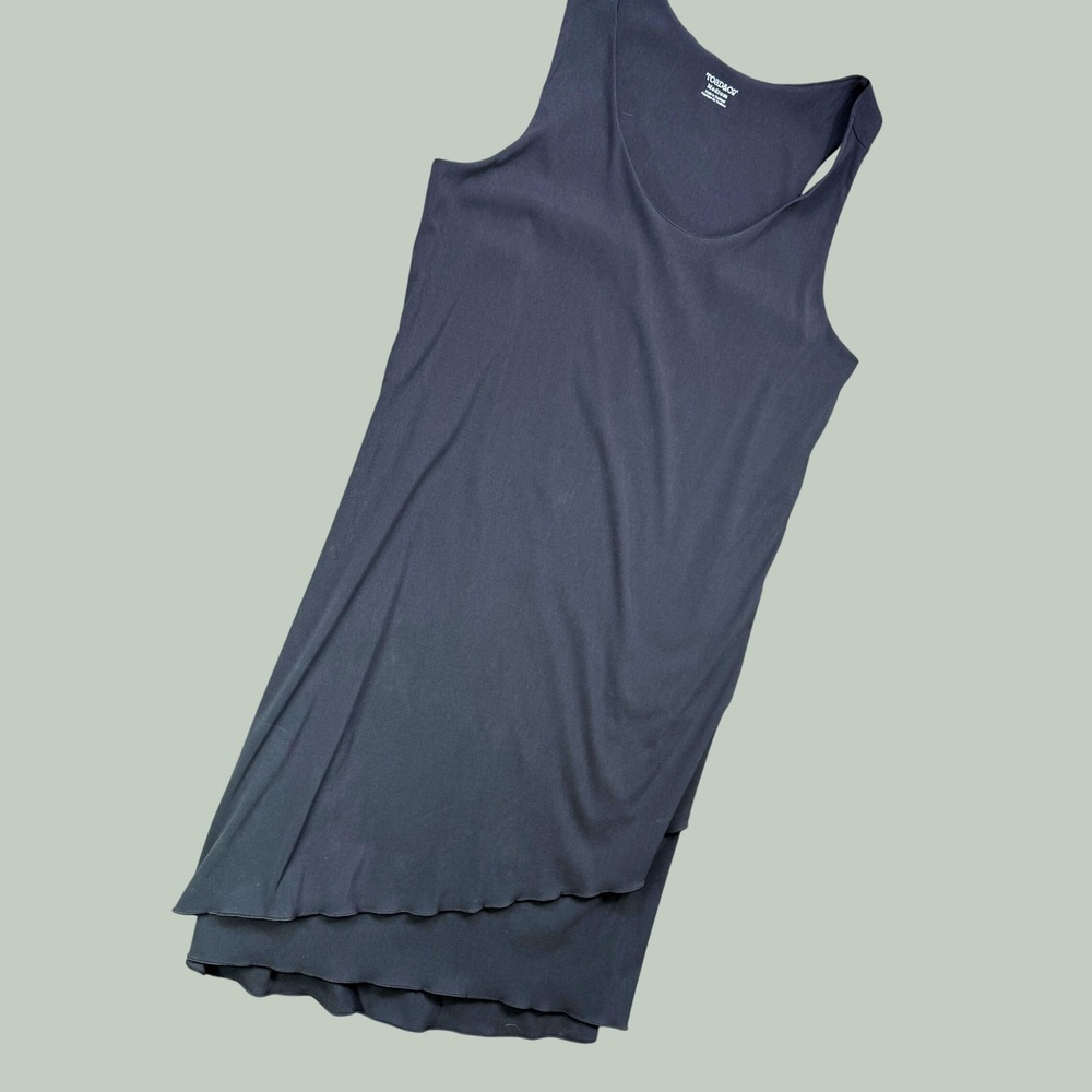 Toad&Co Tank Dress Women M Black Layered Tulip Hem Sustainable Casual Travel